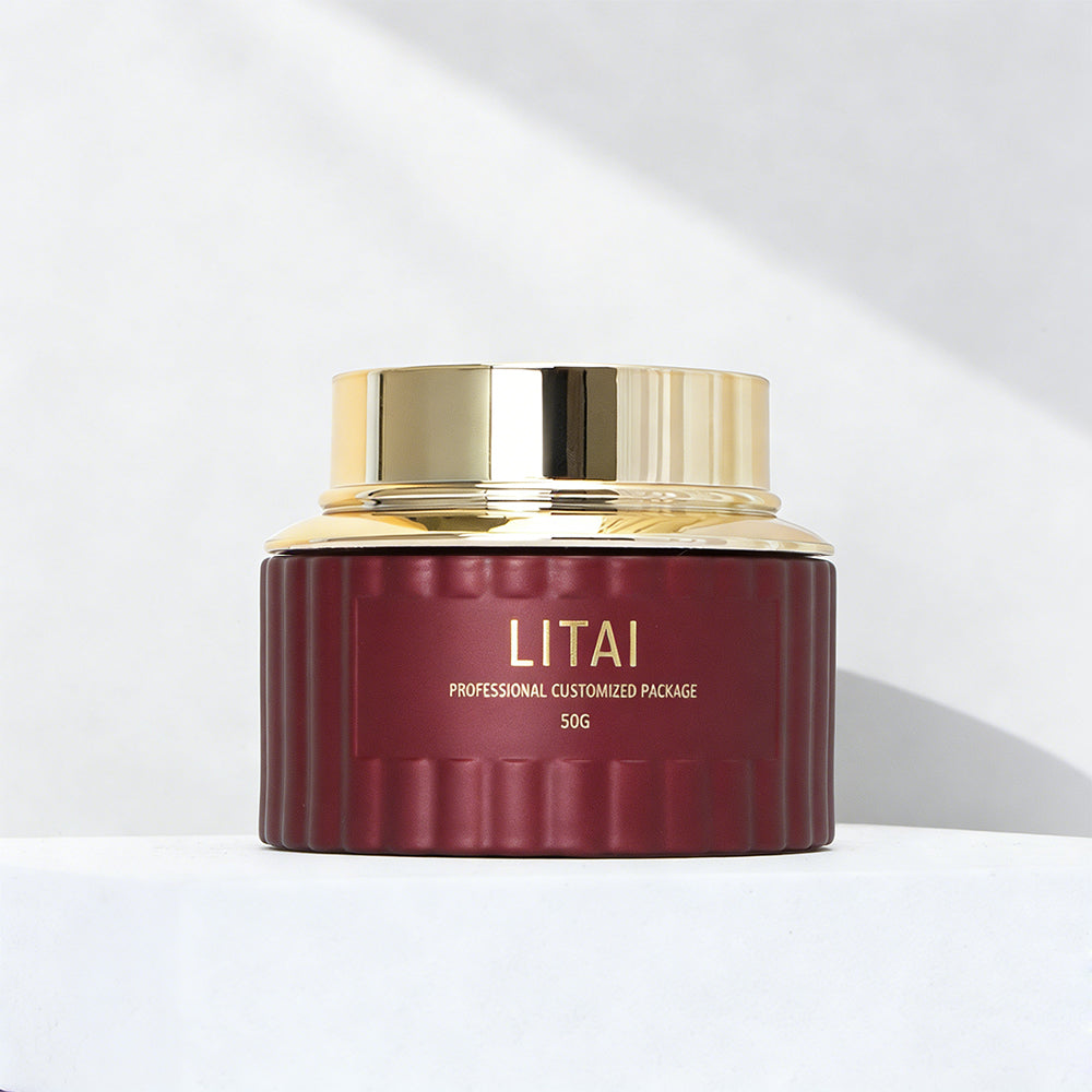 30ml 100ml Empty Wine Red Glass Serum Pump Bottle for Skincare Oil Face Cream Lotion