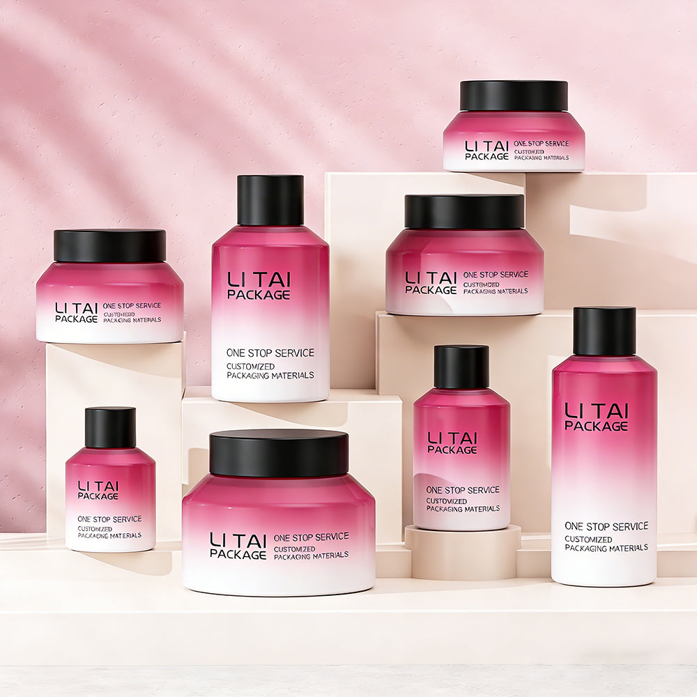 Custom Frosted Empty Lotion Pump Bottle 100ml 60ml Serum Dropper Bottle Luxury Matte Cream Glass Skincare Bottles and Jars Set