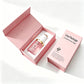 Custom 30ml 1oz Serum Oil Bottle Luxury Transparent Pink Matte Frosted Glass Dropper Bottles With Magnetic Packaging Box