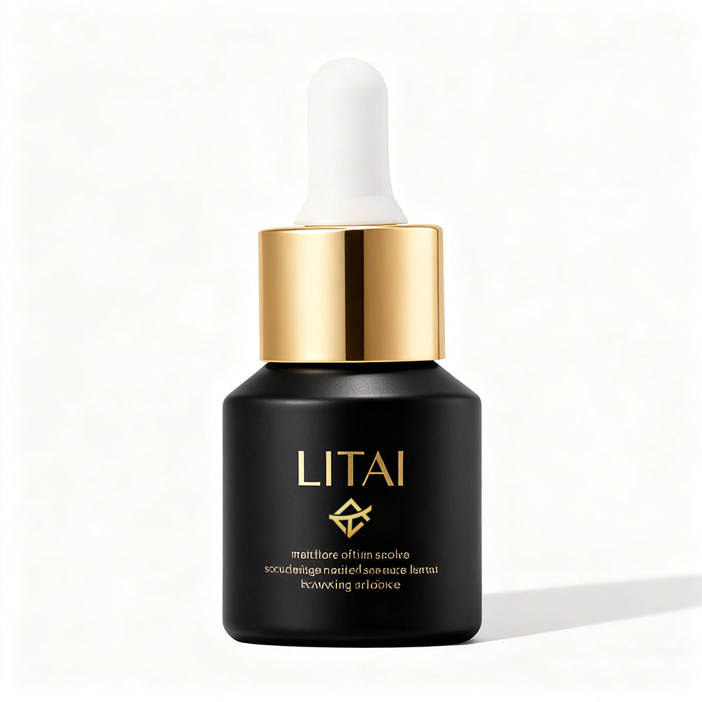 Custom Unique Matte Black Glass Cosmetic Packaging Set Luxury Skincare Packaging Containers Bottle and Jar for Lotion and Cream