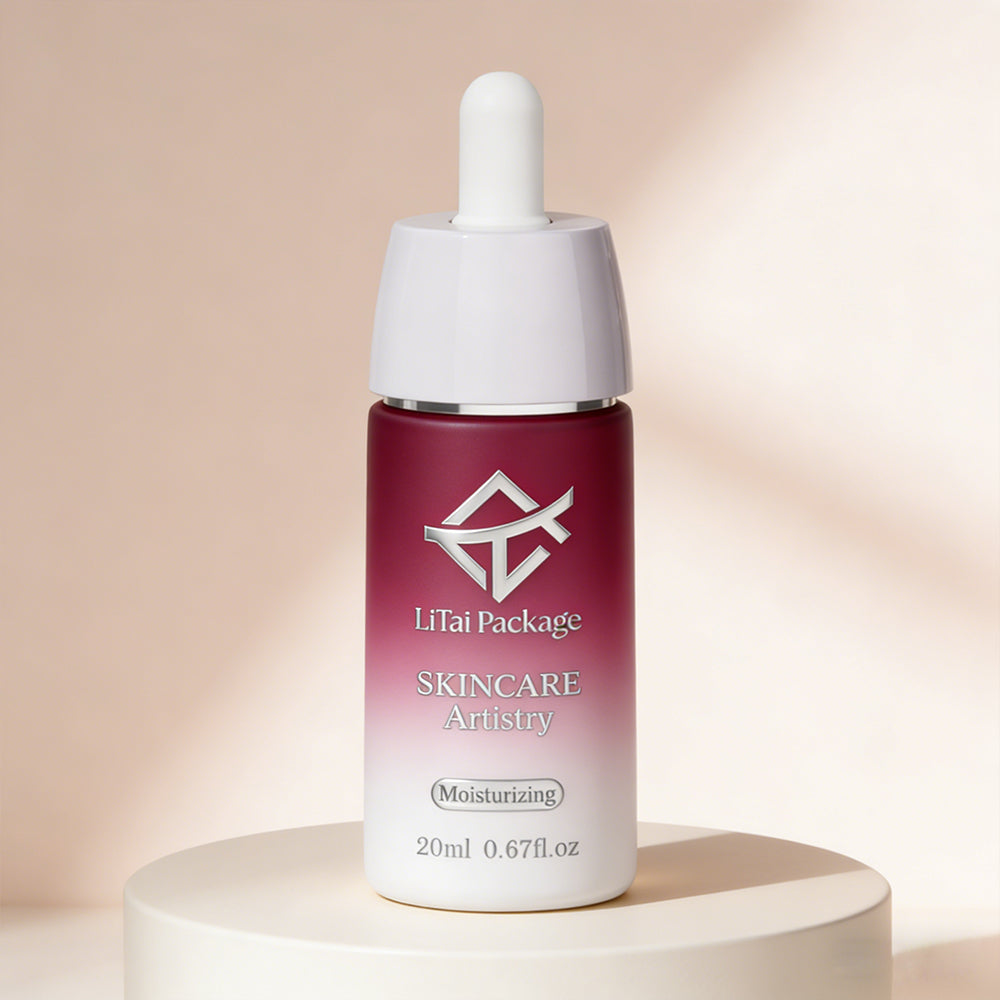 Factory Wholesale 20ml 15ml 10ml Empty Pink Frosted Glass Serum Dropper Bottle with Box