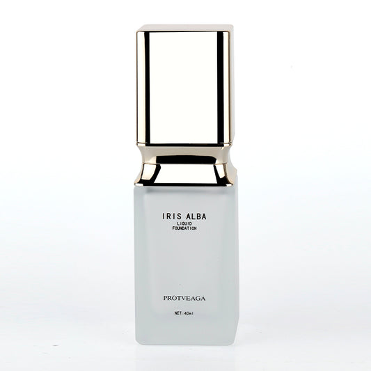 Custom Square BB Cream Foundation Glass Bottle with Golden Caps