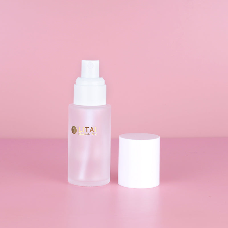 40ml Frosted glass pump bottle for lotion cream