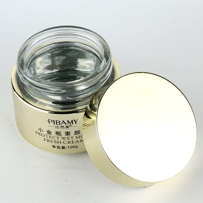 Empty Golden Glass Face Cream Jar 100ml