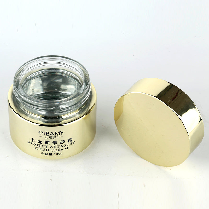 Empty Golden Glass Face Cream Jar 100ml