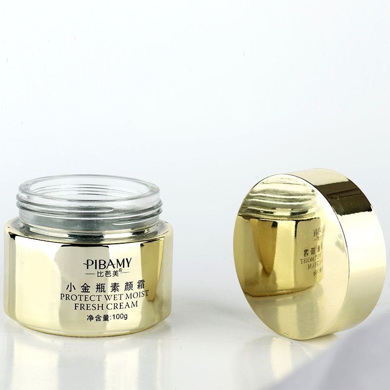 Empty Golden Glass Face Cream Jar 100ml