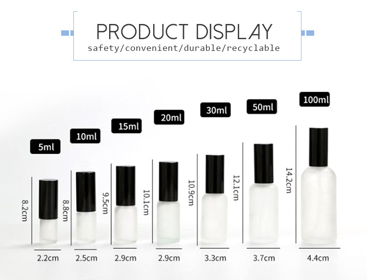 Empty Frosted Glass Spray Bottle 30ml 50ml 100ml